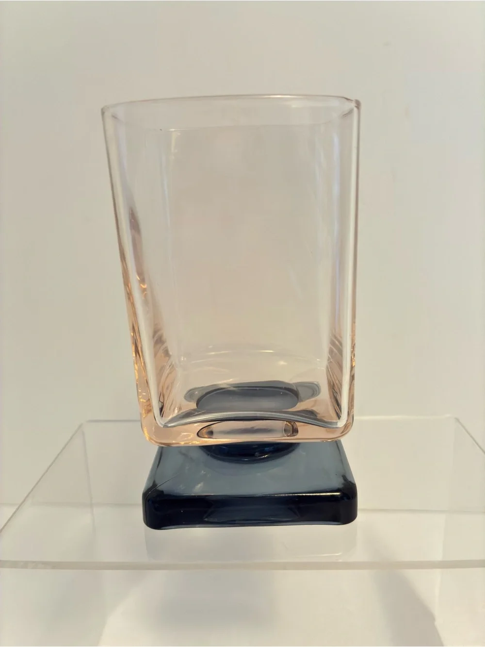 Cristal d'Arques Disaronno Amaretto Pink Blue Cocktail Glass MCM Vintage